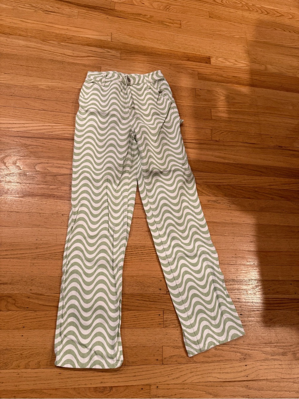 PacSun 90’s BF Carpenter Pants Green Wave Print Size 25